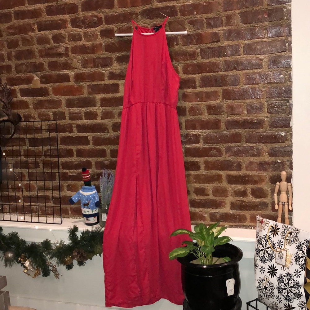 Red long dress
